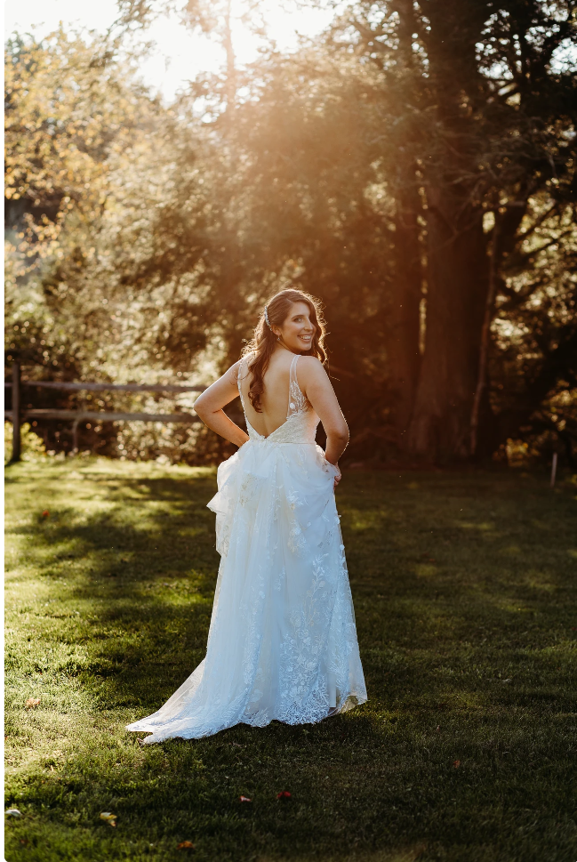 Bride in Harper by Madi Lane dress